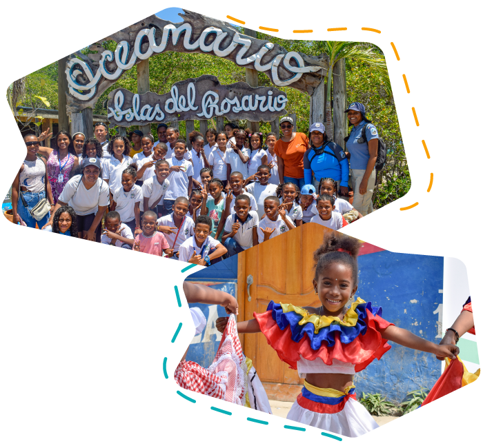 Niños de barú en el oceanario